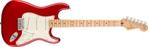 Red Fender Stratocaster.