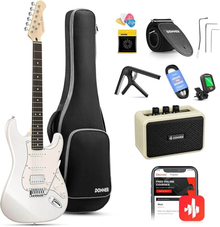 Donner Electric Guitar Kit, Full Size 39 Inch Solid Body E Guitar Set with Amplifier, Bag, Capo, Strap, String, Tuner, Cable and Picks
