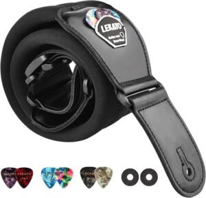 LEKATO Comfortable Guitar Strap for Long Time Wearing(Shoulder Pain Relief),3" Wide Bass Strap Belt for Electric/Acoustic/Clasical Guitars & Bass with Adjustable Length from 45" to 55"