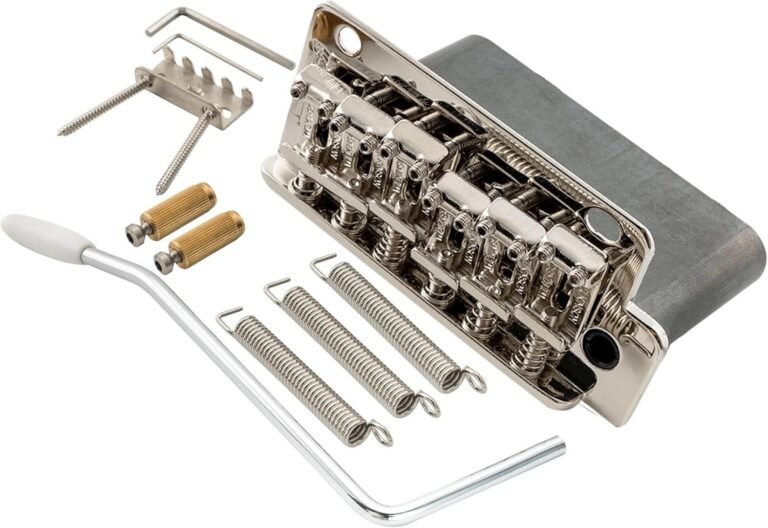Wilkinson WV2-SB 54mm(2-1/8 inch) 2-Point Steel Vintage Bent Saddles Guitar Tremolo Bridge with Push-In Arm 41mm Full Solid Steel Block for Strat Style Electric Guitar