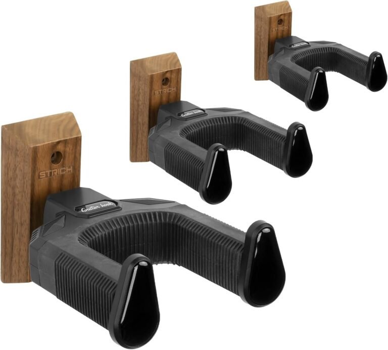 Walnut Base Guitar Hanger - U-Shaped Guitar Wall Mount with Auto Lock Holder for Acoustic, Electric, Banjo & Bass