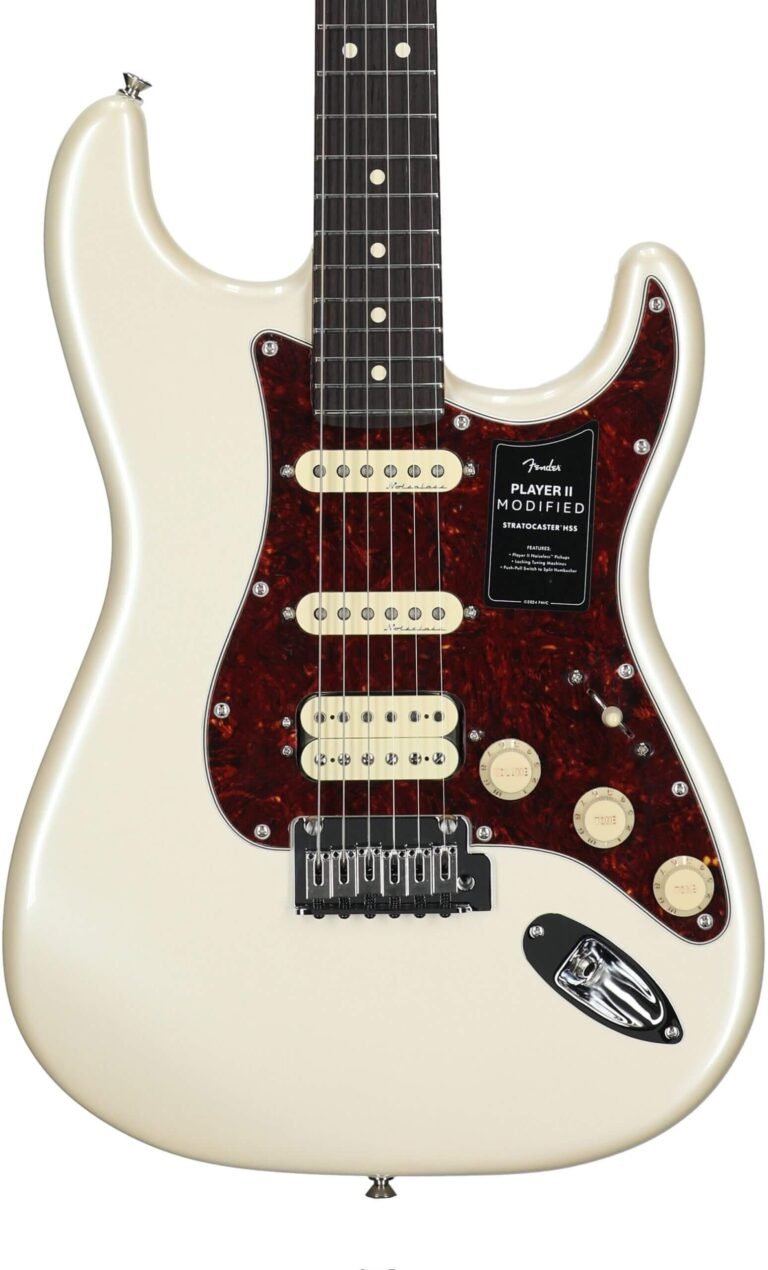 Fender Player II Modified Stratocaster HSS Electric Guitar, Rosewood Fingerboard (with Gig Bag), Olympic White