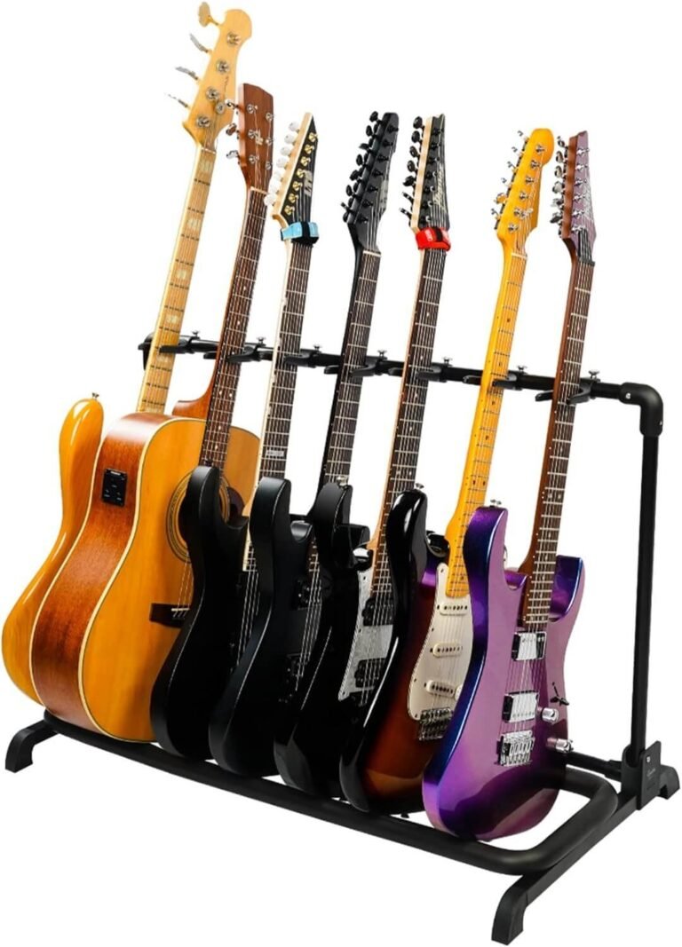 UITTO Multi Guitar Rack Stand Foldable Universal Display Rack Portable Guitar Holder for Band Stage Bass Acoustic Guitar -7 Holder GGS-11