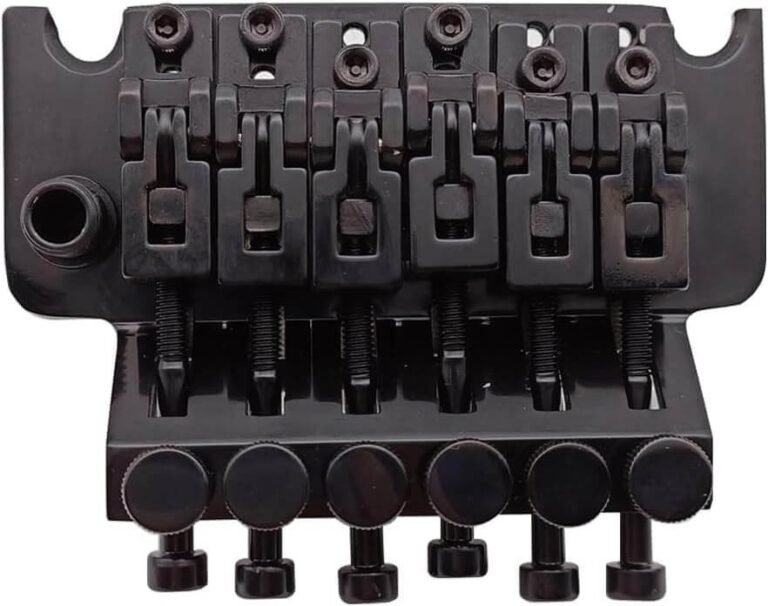 Left Handed Special Tremolo Bridge Double Locking System Bridge with Stainless Block Length 34mm Compatible with ST Style Electric Guitar Playing Accessories (Black)