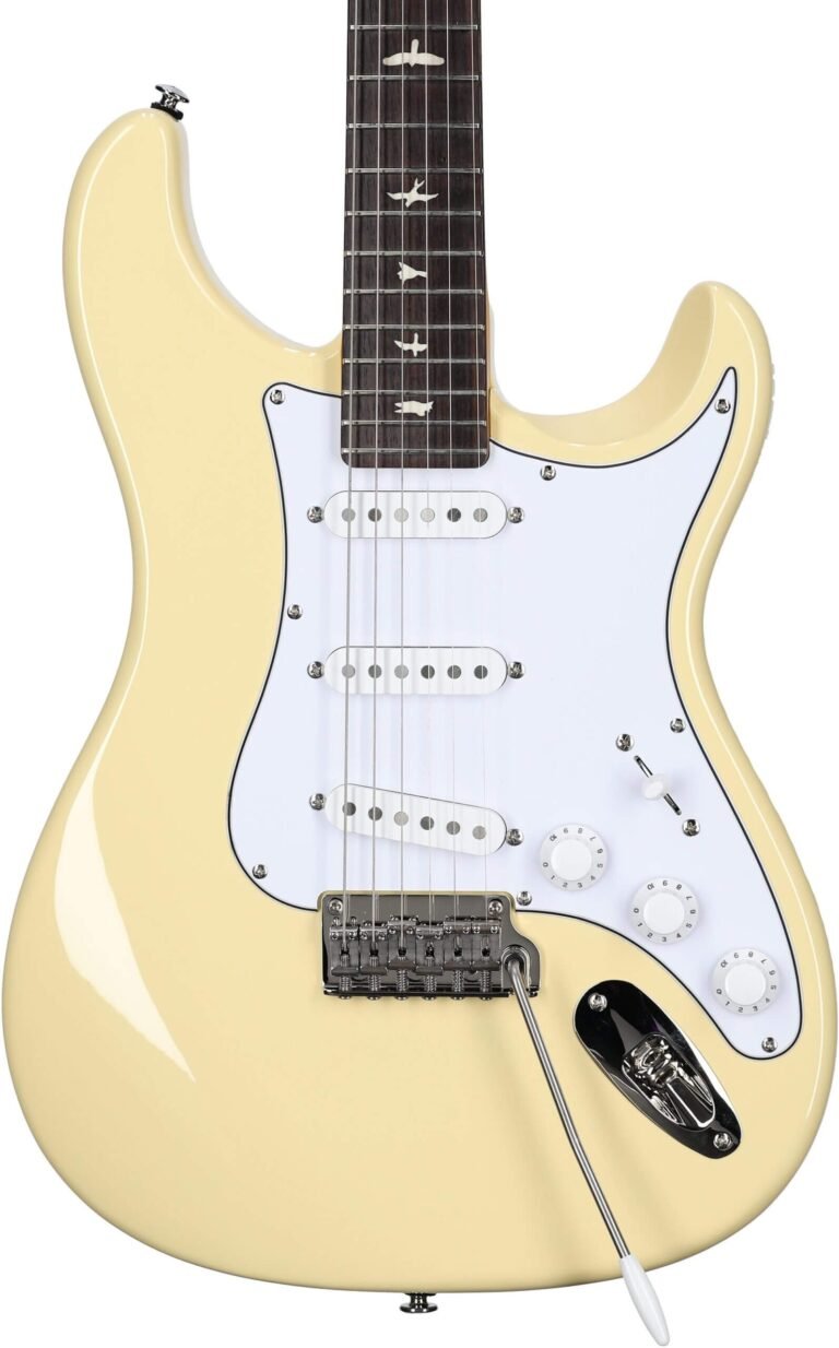 RS Paul Reed Smith SE Silver Sky Electric Guitar, Rosewood Fretboard (with Gig Bag), Moon White