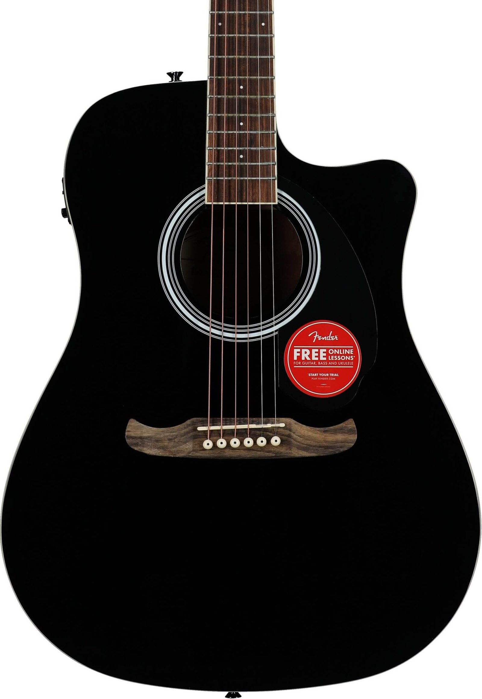 Fender FA-125CE Acoustic-Electric Guitar, Black