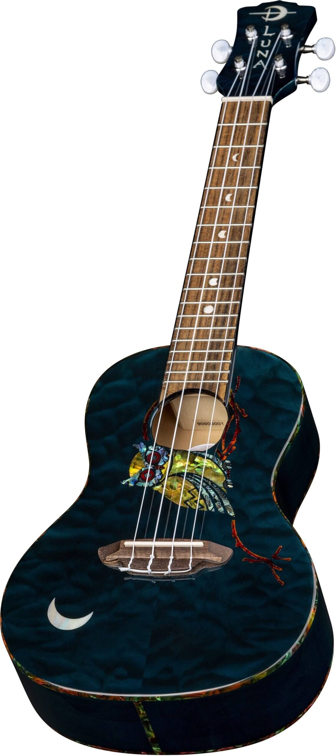 Luna Owl Concert Acoustic-Electric Ukulele with Gig Bag