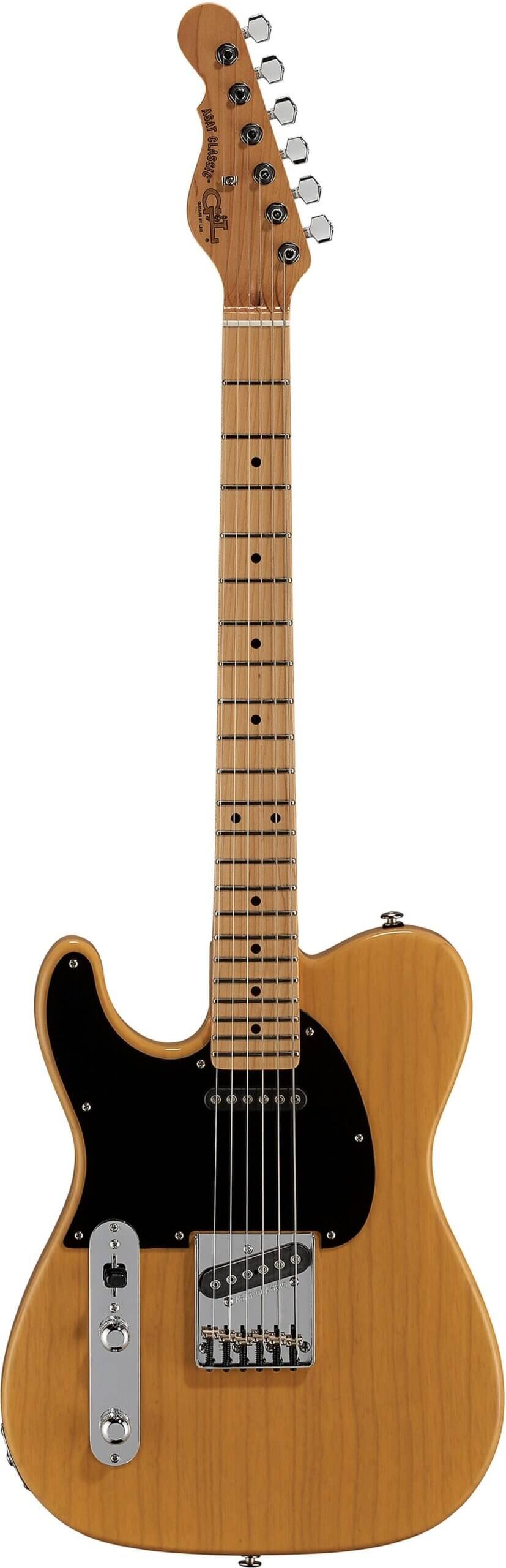 G&L Fullerton Deluxe ASAT Classic Electric Guitar, Left-Handed (with Gig Bag), Butterscotch