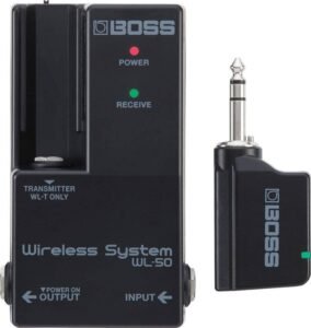 BOSS Wl-50 Guitar Wireless System, Plug-And-Play Wireless System In A Stompbox-Size format for Pedalboards,Black