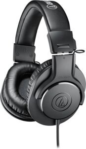 Audio-Technica ATH-M20x Professional Studio Monitor Headphones, Black (AUD ATHM20X)