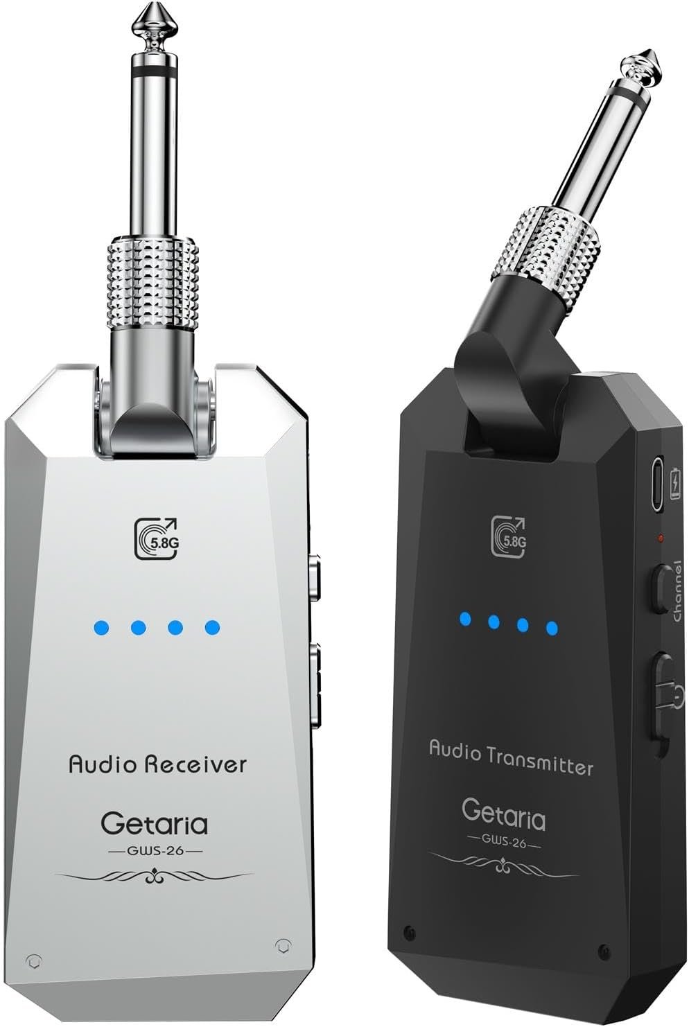 5.8Hz Guitar Wireless System Anti-Interference Instrument 4Channels Wireless Transmitter Receiver Digital Audio Cordless System Bass For Electric Guitars Bass