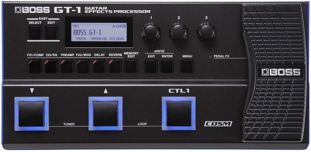 BOSS GT-1 Compact Guitar Effects Processor | Wide Selection of Amps & Effects | Control Effects in Real Time | Easy Select & Easy Edit Functions