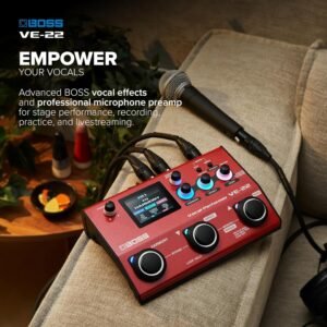 BOSS VE-22 Vocal Performer | Advanced Multi-Effects Processor for Singers | Powerful Harmony & Doubling Functions | Auto Pitch Correction | Ideal for Stage Performance, Recording, Livestreaming & More
