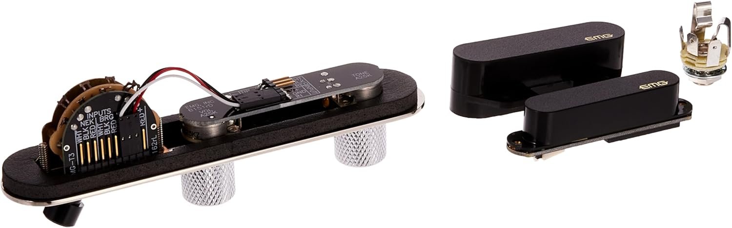 EMG T SYSTEM Prewired Telecaster Guitar Pickup Set Plus Control Plate System,Black