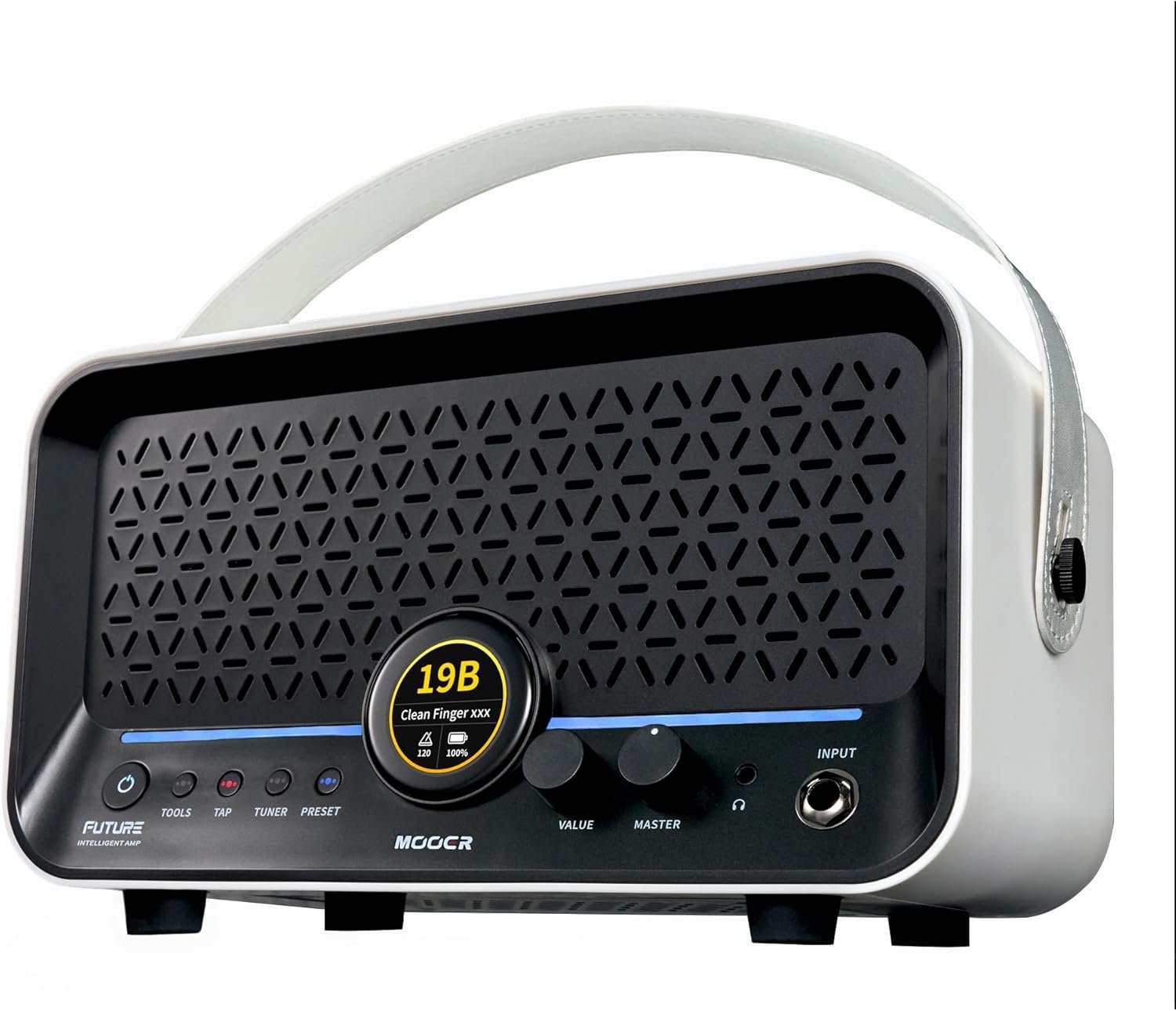 MOOER F15i AI Smart Guitar Amp Touch Screen 15W With Effects Application, 6 Hours Playtime, 55 Amp Models, 66 Effects Types, Loop/Drum Machine/Mod/Reverb/Delay, OTC Record For Electric Guitar And Bass