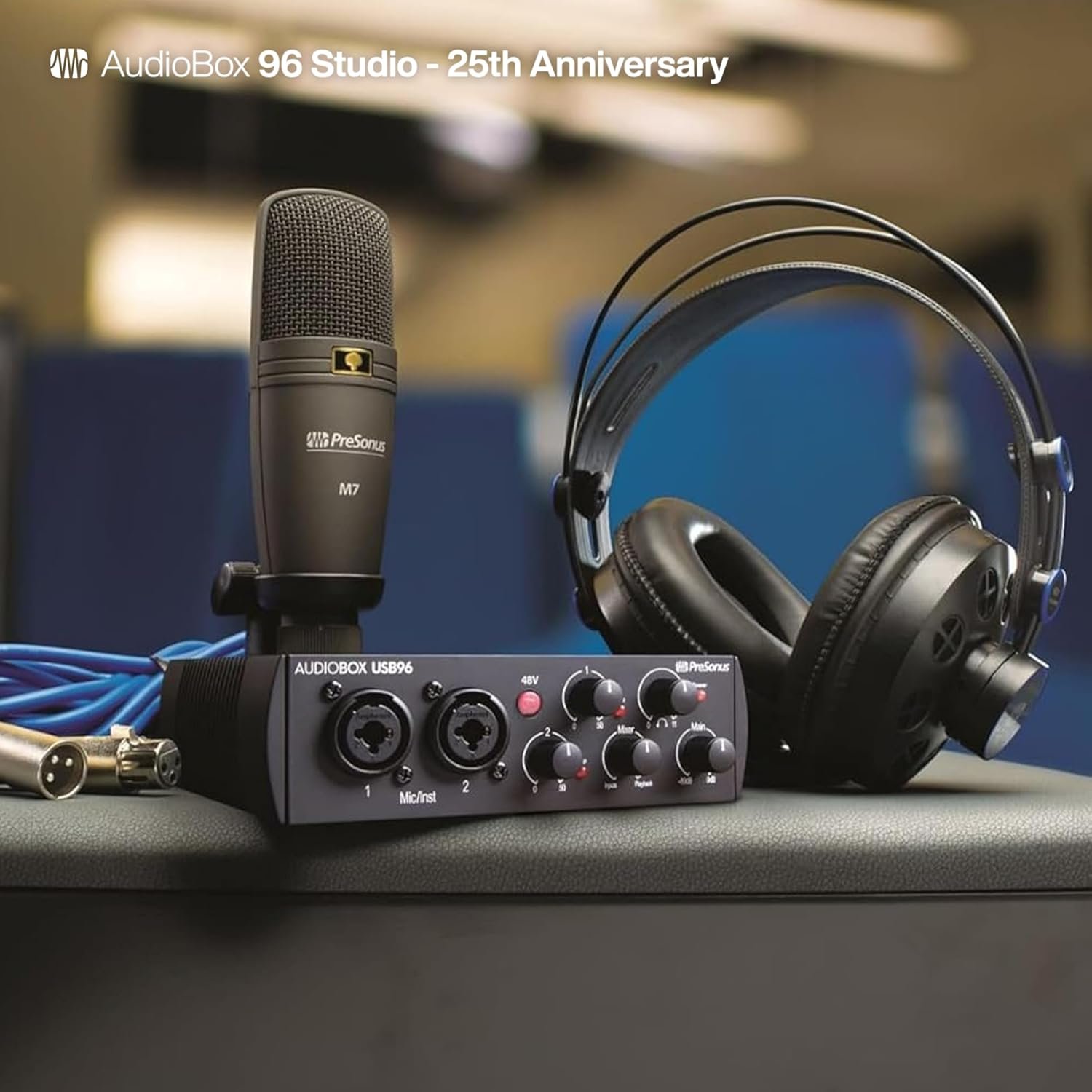 PreSonus AudioBox USB Recording Bundle in a musician's creative workspace