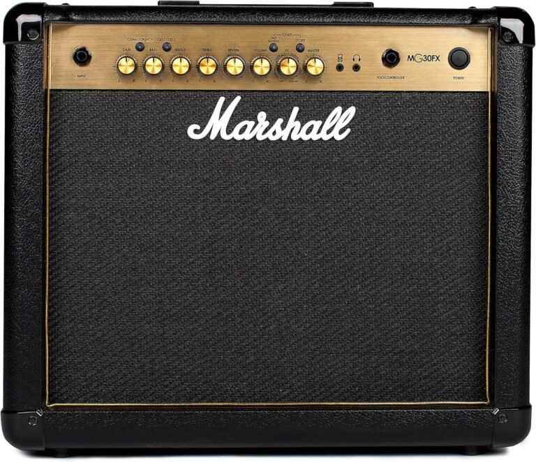 Marshall MG30GFX Black and Gold amplifier for performance preparation