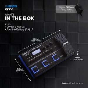 Compact portable guitar effects processor with expression pedal