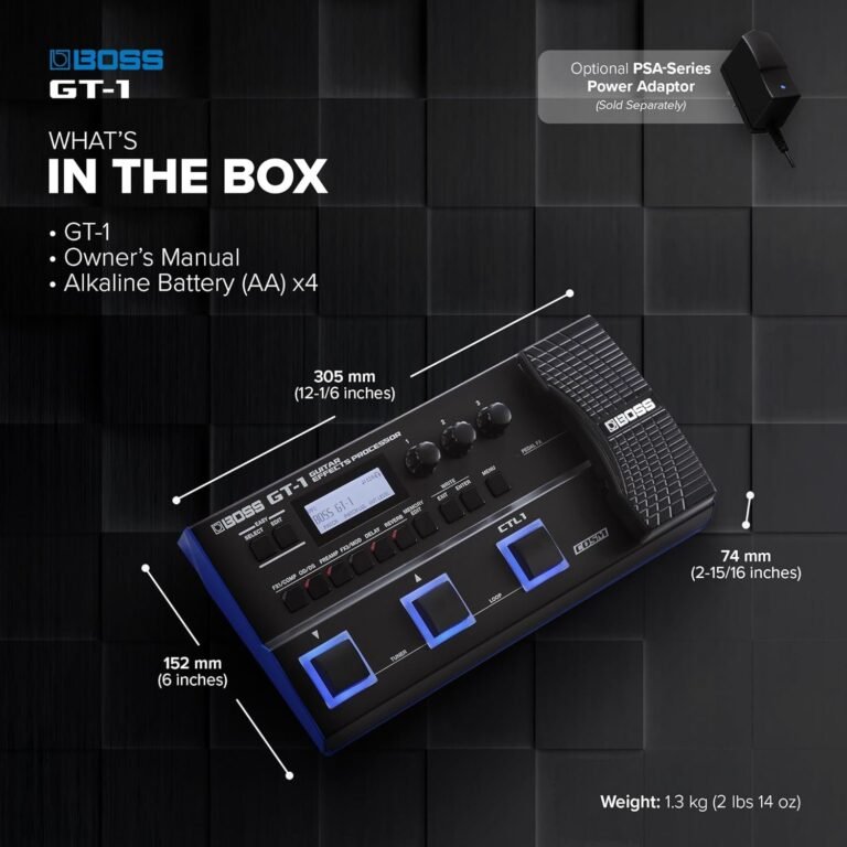 Compact portable guitar effects processor with expression pedal