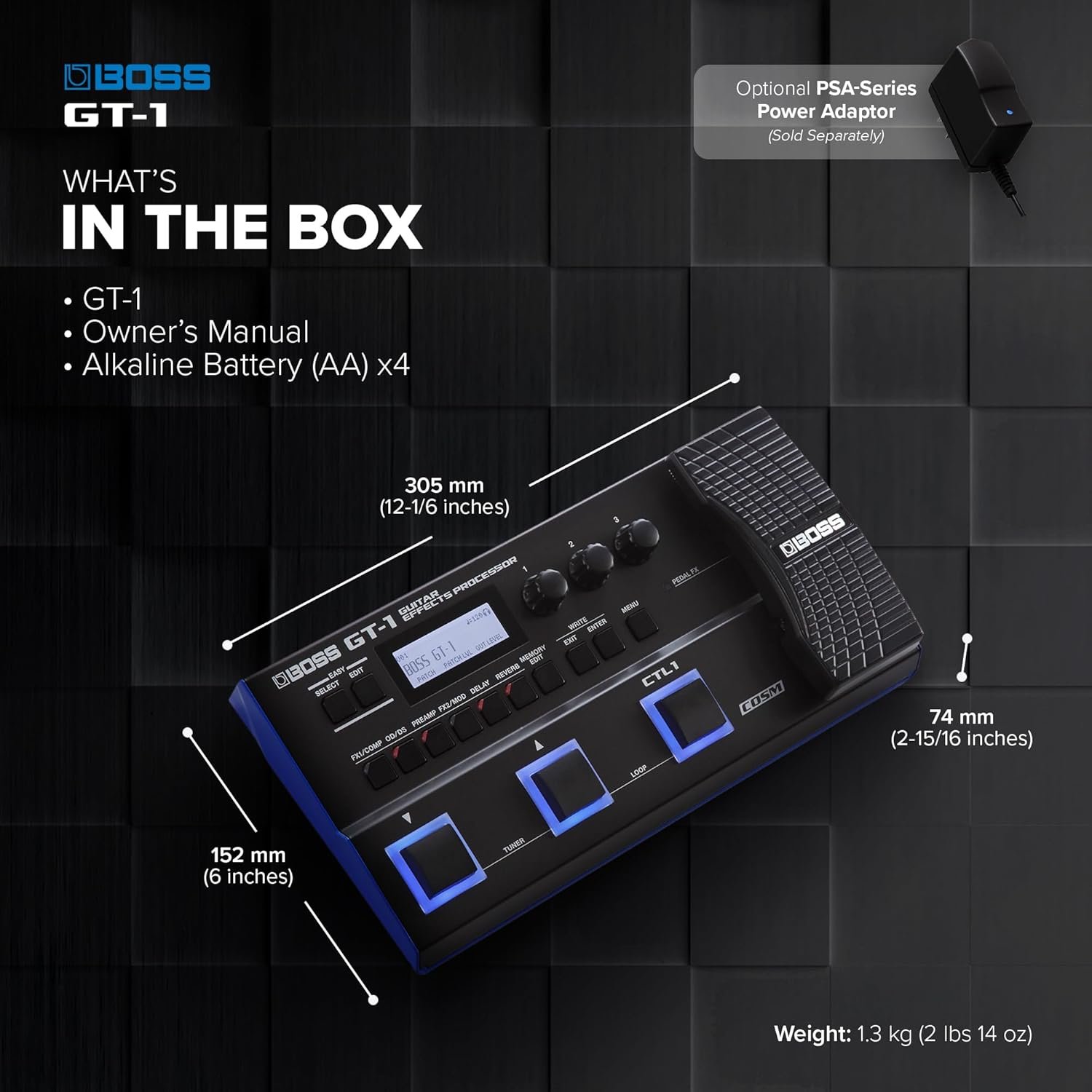 Compact portable guitar effects processor with expression pedal