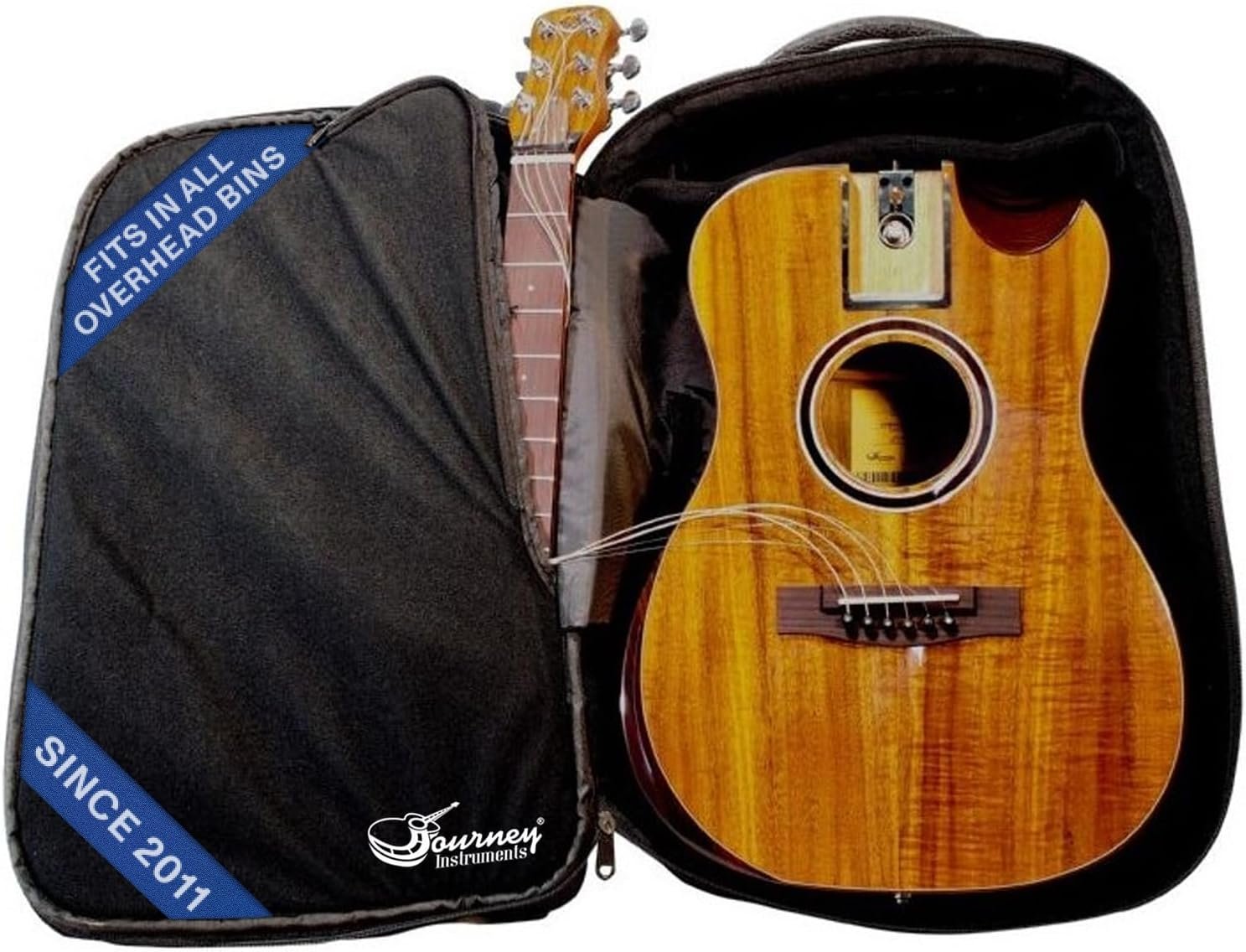 Journey Instruments OF882C collapsible acoustic-electric travel guitar with case
