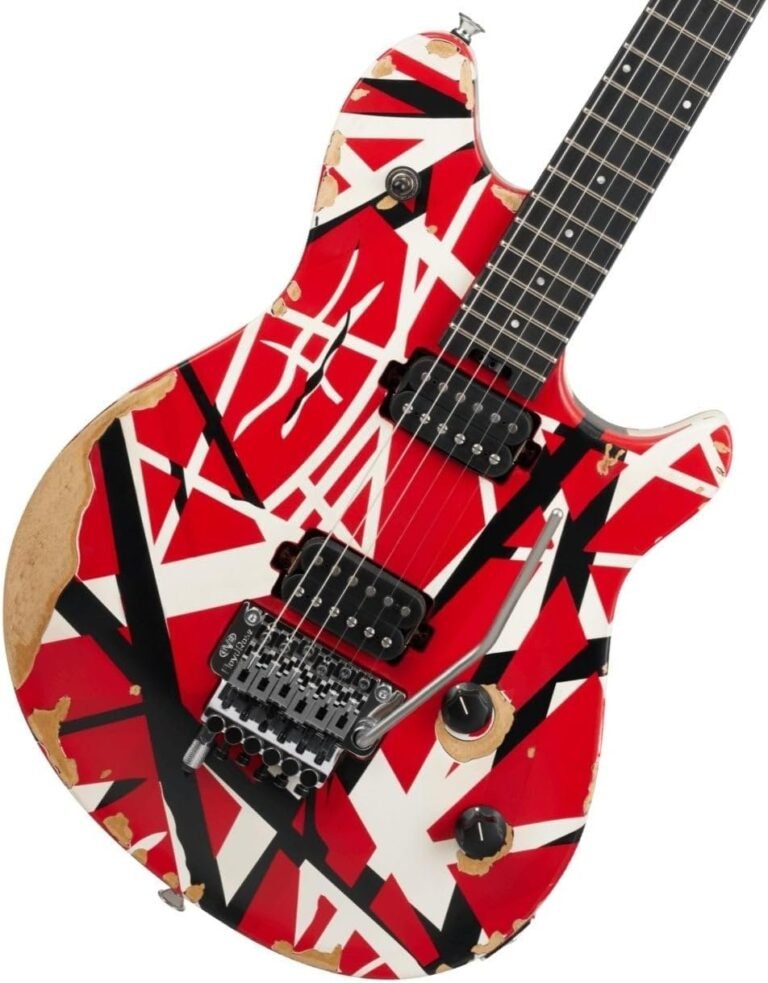 EVH Wolfgang Special Striped electric guitar with aged red, black, and white finish