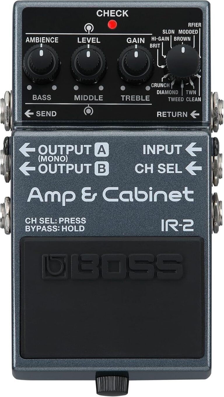 BOSS IR-2 Amp & Cabinet guitar pedal with black metal housing, amplifier controls and footswitch