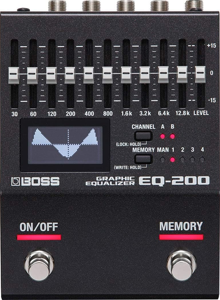 BOSS EQ-200 Graphic Equalizer guitar effects pedal with ten-band EQ controls