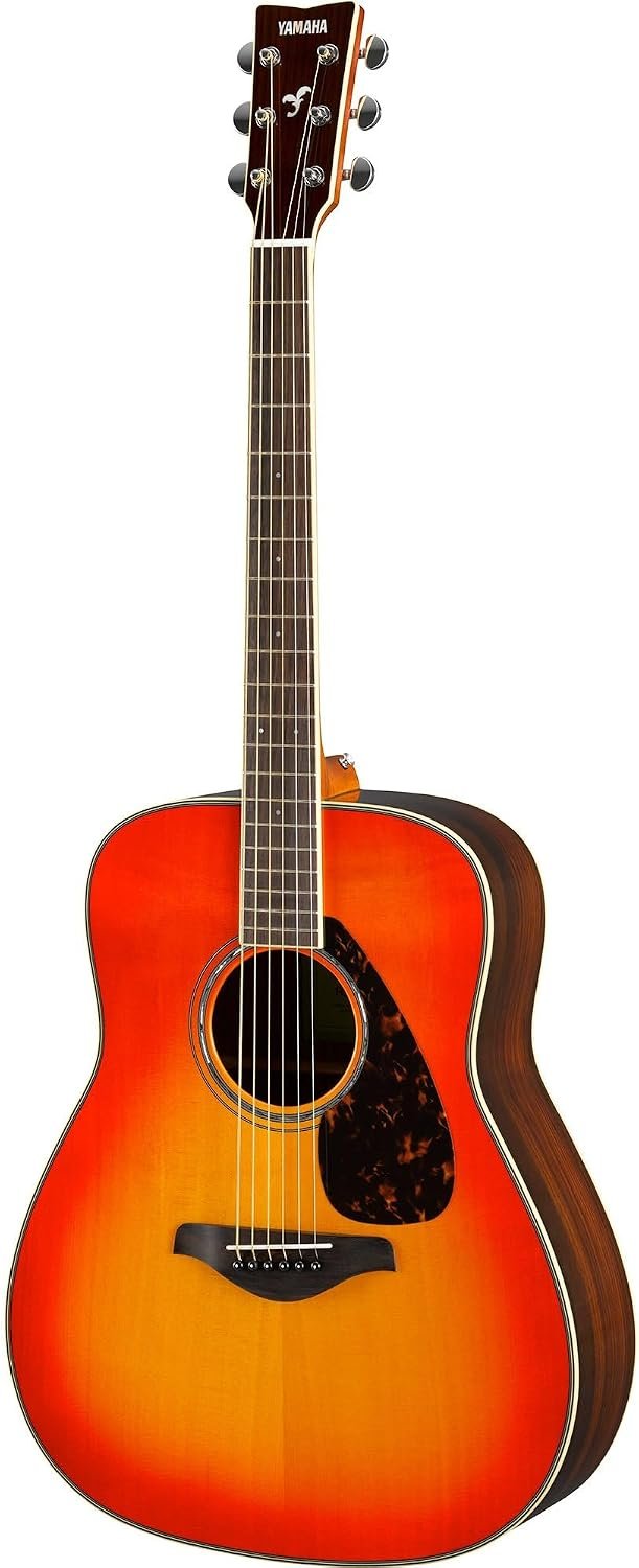 Yamaha FG830 acoustic guitar in Autumn Burst finish with solid spruce top and rosewood back and sides